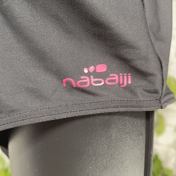 Women's Nabaiji Black/Pink One Piece Non Padded Swimsuit (L) C19 - Picture 3 of 11